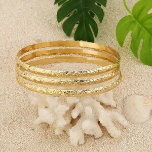 Hawaiian Trio Gold Hawaiian Bangle Bracelet